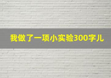 我做了一项小实验300字儿