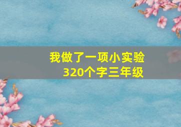 我做了一项小实验320个字三年级