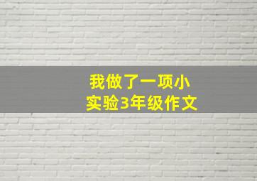 我做了一项小实验3年级作文