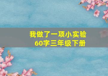 我做了一项小实验60字三年级下册