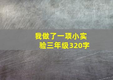 我做了一项小实验三年级320字