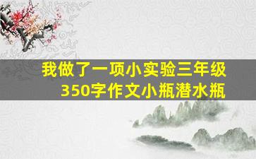 我做了一项小实验三年级350字作文小瓶潜水瓶