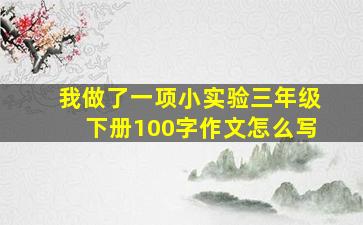 我做了一项小实验三年级下册100字作文怎么写