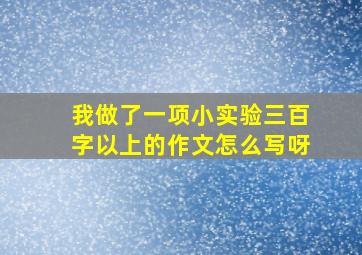 我做了一项小实验三百字以上的作文怎么写呀