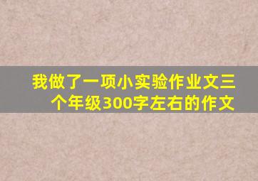 我做了一项小实验作业文三个年级300字左右的作文