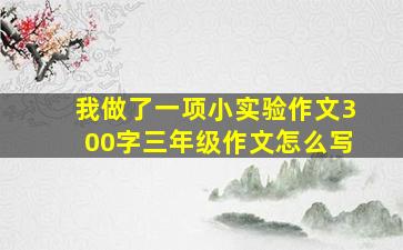 我做了一项小实验作文300字三年级作文怎么写