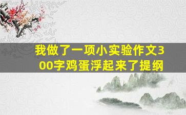 我做了一项小实验作文300字鸡蛋浮起来了提纲