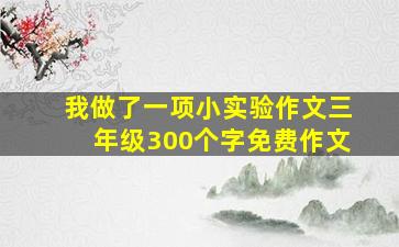 我做了一项小实验作文三年级300个字免费作文