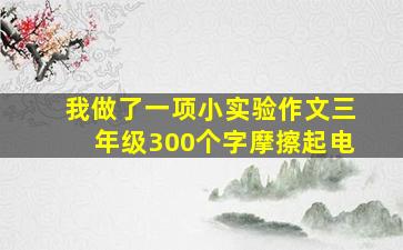 我做了一项小实验作文三年级300个字摩擦起电