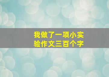 我做了一项小实验作文三百个字