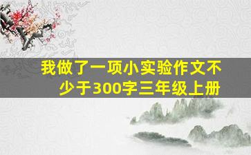 我做了一项小实验作文不少于300字三年级上册