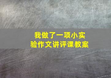 我做了一项小实验作文讲评课教案