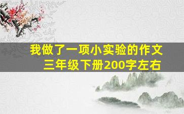 我做了一项小实验的作文三年级下册200字左右