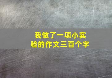 我做了一项小实验的作文三百个字