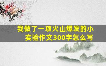 我做了一项火山爆发的小实验作文300字怎么写