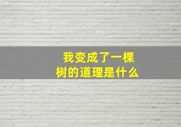 我变成了一棵树的道理是什么