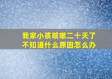 我家小孩咳嗽二十天了不知道什么原因怎么办