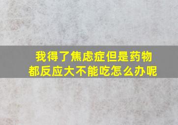 我得了焦虑症但是药物都反应大不能吃怎么办呢