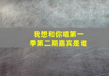 我想和你唱第一季第二期嘉宾是谁