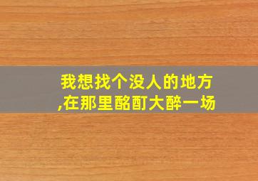 我想找个没人的地方,在那里酩酊大醉一场