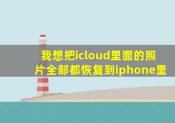 我想把icloud里面的照片全部都恢复到iphone里