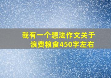 我有一个想法作文关于浪费粮食450字左右