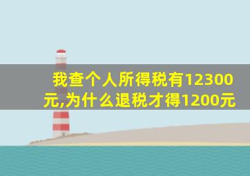 我查个人所得税有12300元,为什么退税才得1200元