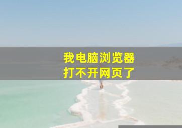 我电脑浏览器打不开网页了