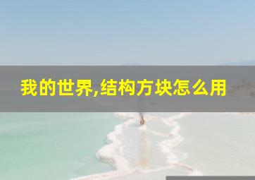 我的世界,结构方块怎么用