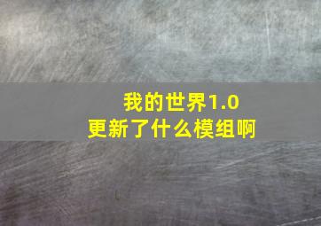 我的世界1.0更新了什么模组啊