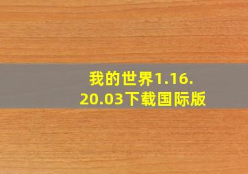 我的世界1.16.20.03下载国际版