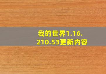 我的世界1.16.210.53更新内容