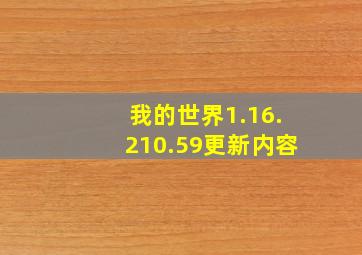 我的世界1.16.210.59更新内容