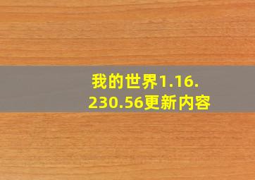 我的世界1.16.230.56更新内容