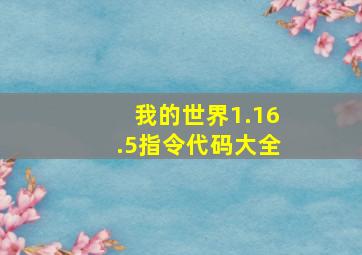 我的世界1.16.5指令代码大全