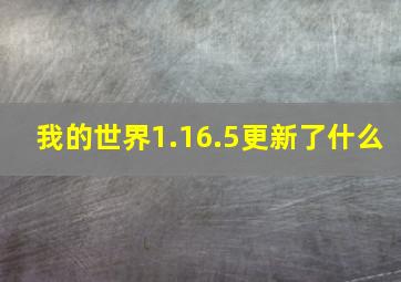 我的世界1.16.5更新了什么