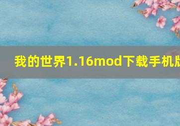 我的世界1.16mod下载手机版