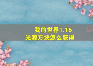 我的世界1.16光源方块怎么获得