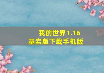 我的世界1.16基岩版下载手机版