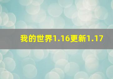 我的世界1.16更新1.17