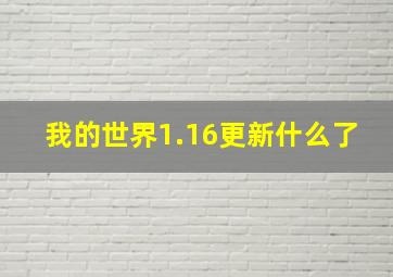 我的世界1.16更新什么了