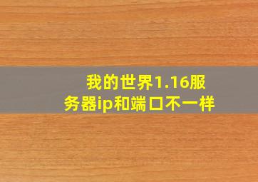 我的世界1.16服务器ip和端口不一样