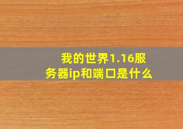 我的世界1.16服务器ip和端口是什么