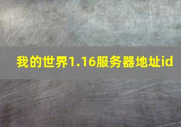 我的世界1.16服务器地址id