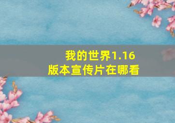 我的世界1.16版本宣传片在哪看