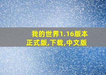 我的世界1.16版本正式版,下载,中文版