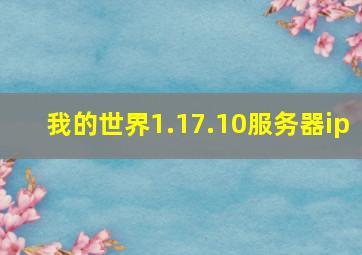 我的世界1.17.10服务器ip