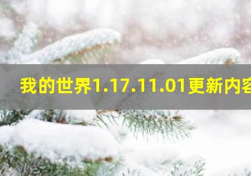 我的世界1.17.11.01更新内容