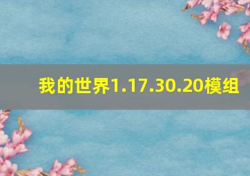 我的世界1.17.30.20模组