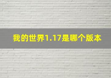 我的世界1.17是哪个版本